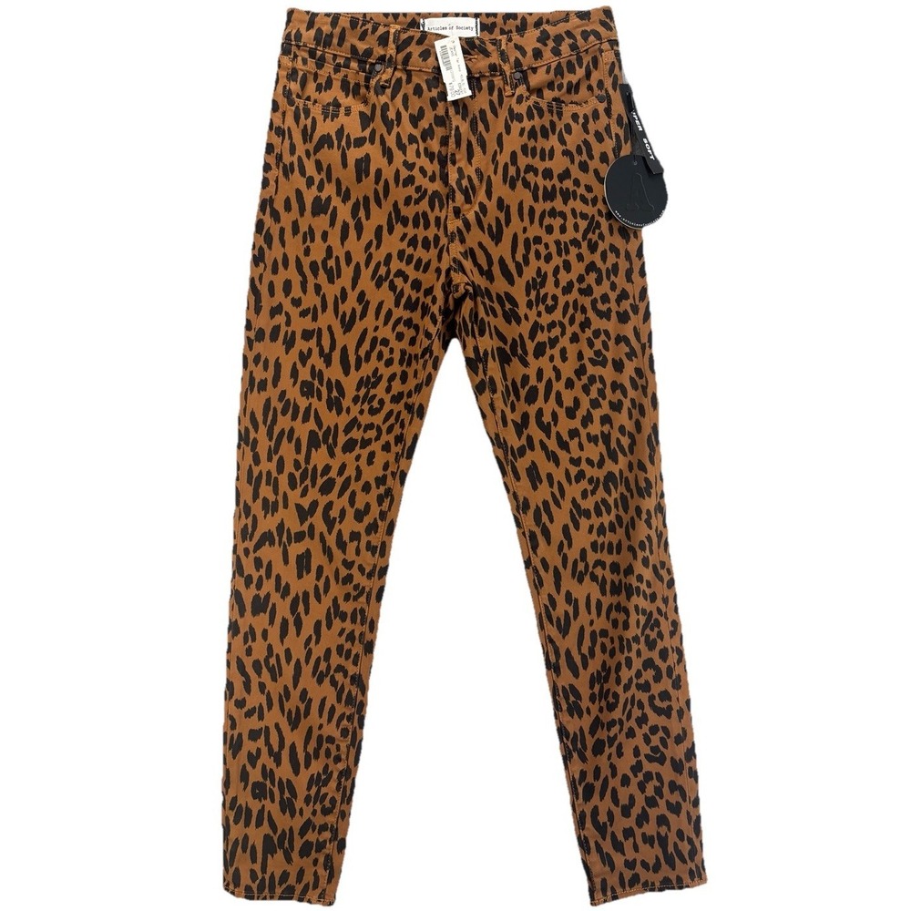 NWT Articles of Society Size 27 Leopard Print Statement Glam High-Rise Pant Soft